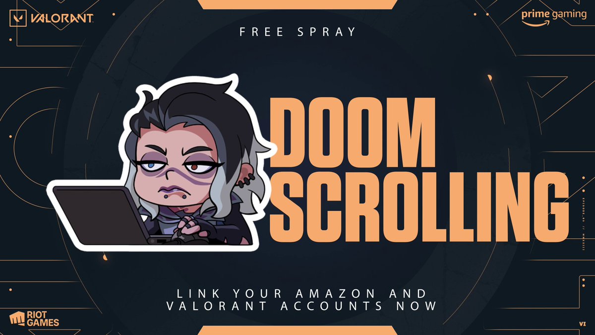 Ughhh… show the world how you’re feeling with the “Doomscrolling” Spray. Available exclusively through Prime Gaming. ➡️