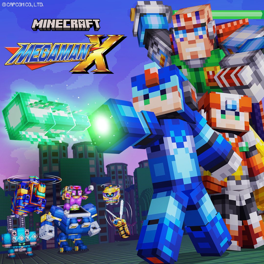 Go Mega with the official Mega Man X Minecraft world inspired by Capcom’s beloved game series! Explore iconic levels, 14 new skins, and the Mega Man X soundtrack!