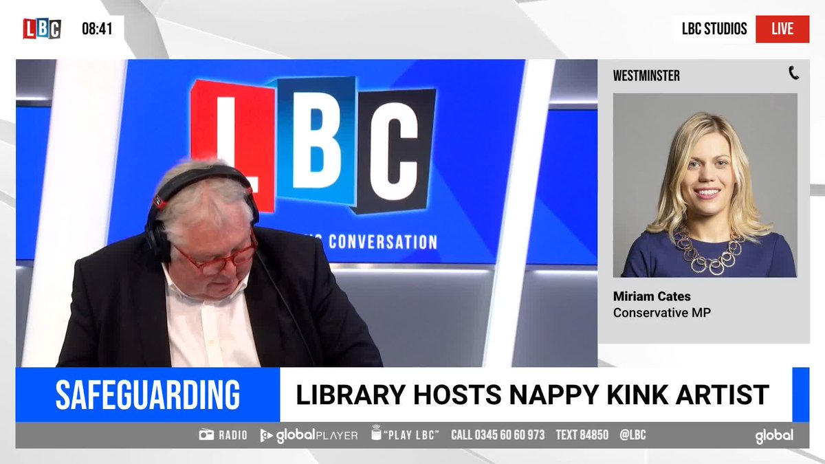 'What does it say to a child?' Tory MP Miriam Cates considers it 'odd' that anybody would defend a trans cartoonist with a nappy fetish speaking to children. Nick Ferrari