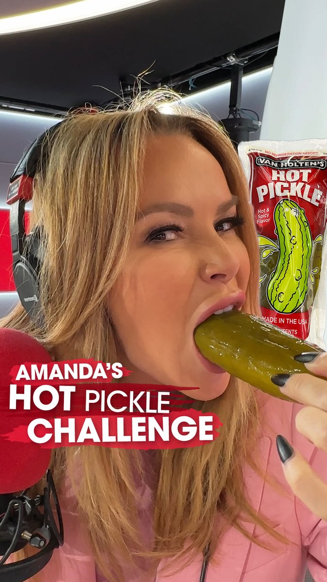 .Amanda Holden does the Hot Pickle Challenge 👀🥹 Listen live on Global Player 👉