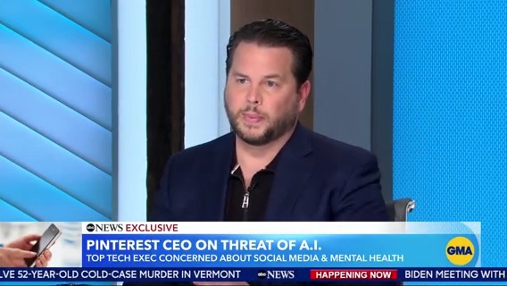 "For a lot of this discussion, it’s been that, well, the social media platform is reflecting human nature, but in reality, AI has been amplifying the darkest aspects, preying upon basis instincts..." @pinterest CEO Bill Ready on the threat of artificial intelligence.