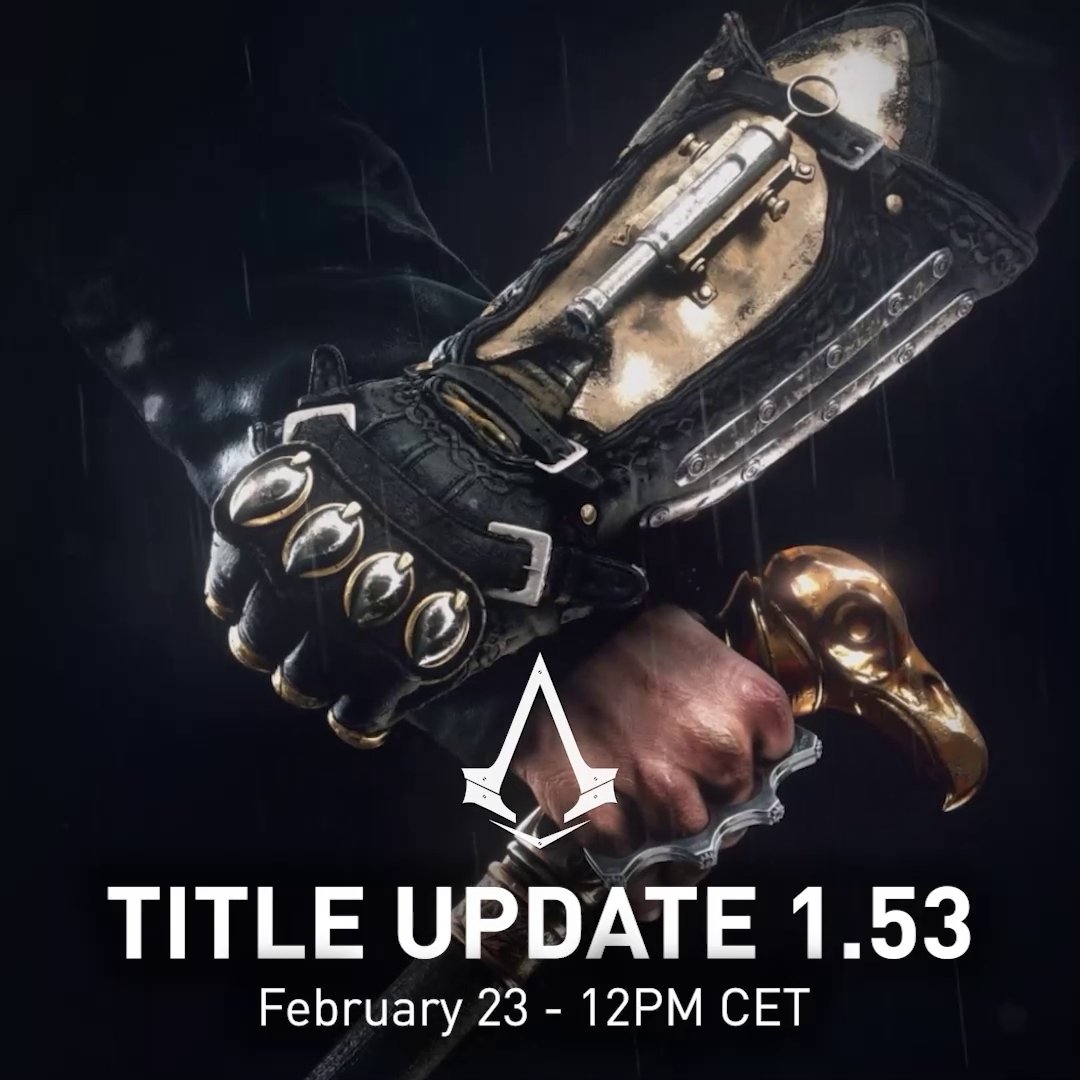 We're happy to announce that Assassin's Creed Syndicate will receive an update tomorrow, February 23, on PlayStation 4. This update will provide a fix for flickering issues when playing on PlayStation 5. #AssassinsCreed