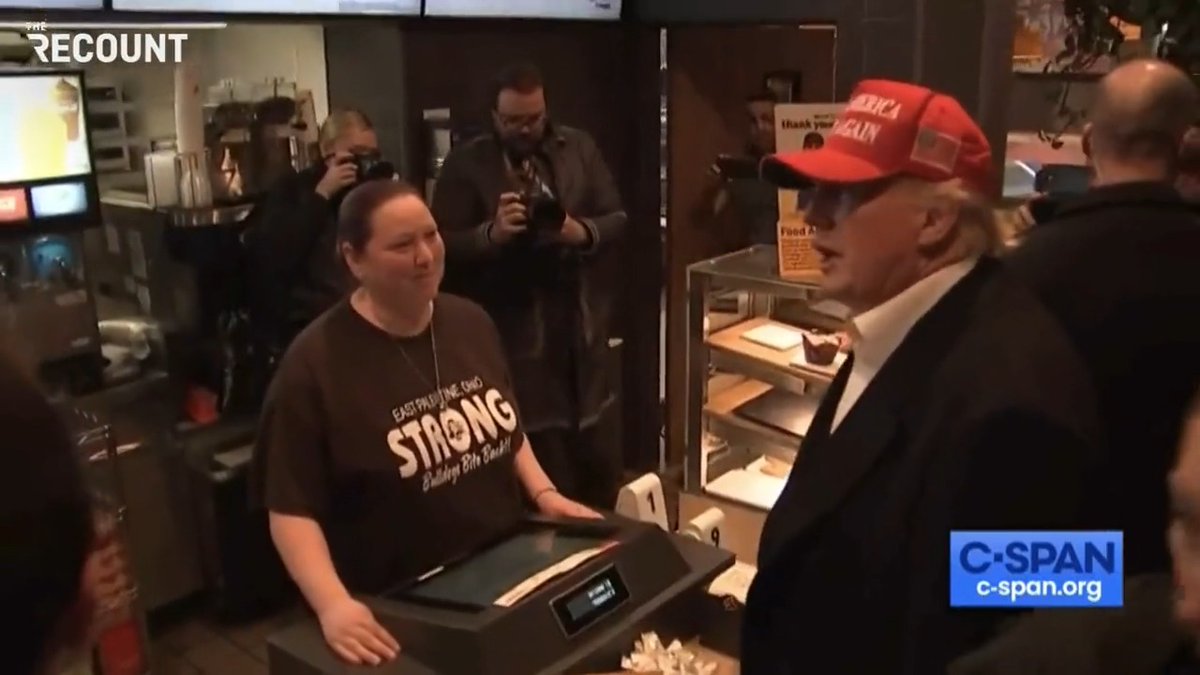 Donald Trump to McDonald’s workers in East Palestine, Ohio: “I know this menu better than you do. I probably know it better than anybody in here.”