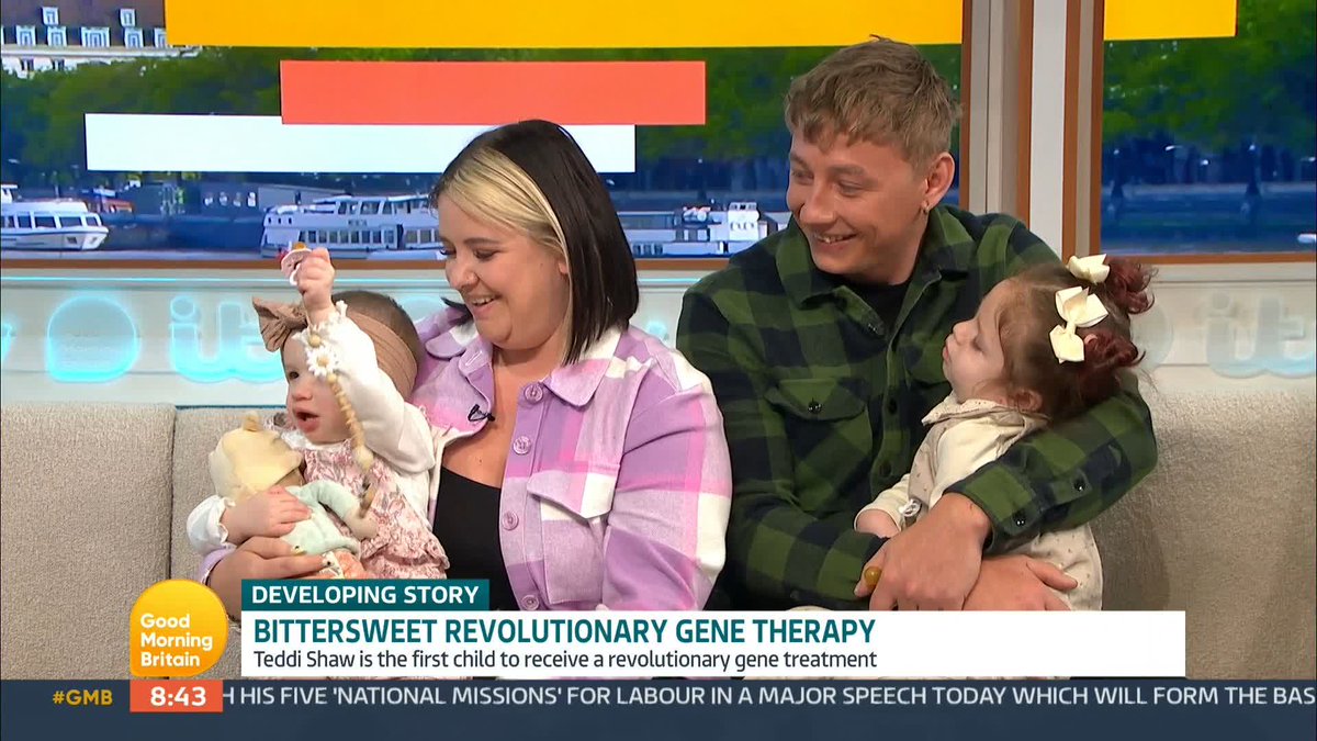 'We try to stay as positive as possible.' One-year-old Teddi, has become the first child to receive a revolutionary £2.8m gene therapy, making her disease-free. But her sister who suffers from the same disease is not eligible for treatment.