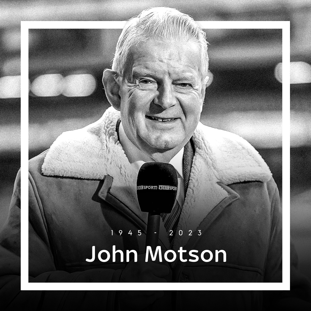 Former football commentator John Motson has died at the age of 77.