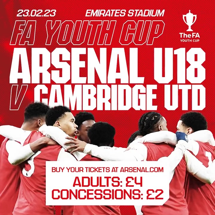 Emirates Stadium awaits. #AFCU18 | #FAYouthCup
