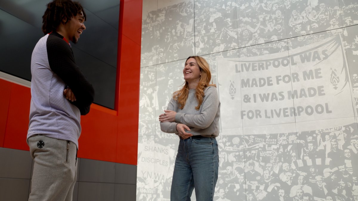 “That’s my wrap up of being a Scouser – just be sound.” To celebrate LGBT+ History Month, Olivia, a regular Anfield matchgoer, met Trent Alexander-Arnold to talk about her fan experiences ❤️ #RedTogether