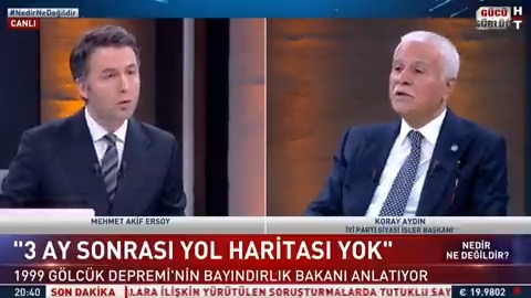 "3 ay sonrası için yol haritaları yok. Bu işin altında kaldılar. Bu mevcut kadrolarla çözemezler. Çadırlarda 15-20 kişi yan yana yatıyor. Böyle olmaz." 1999 Gölcük Depremi'nin Bayındırlık Bakanı Koray Aydın deprem bölgesinin inşa sürecini #NedirNeDeğildir'de değerlendirdi.