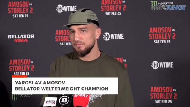 Ukrainian champ Yaroslav Amosov says he'll return to war after Saturday's #Bellator291 title defense. "No. 1 is save your family. Your people." Full interview: