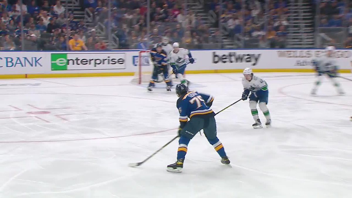 Tyler Tucker just tucked this one in the net for his first NHL goal. Congrats, kid! #stlblues