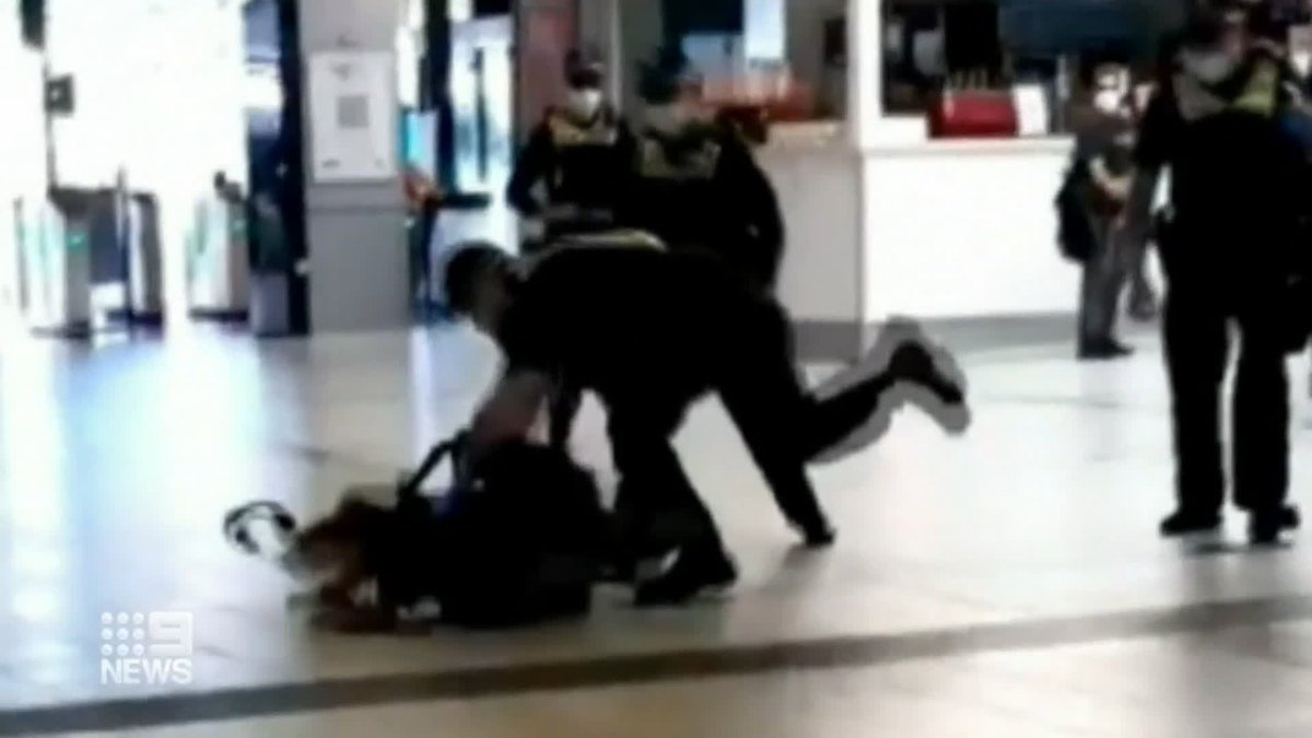 A policeman who slammed a man to the ground at Flinders Street Station will not go on trial. Acting Sergeant Beau Barratt's charges were dismissed, with the magistrate finding the protester had been continuously taunting officers. Penelope Liersch #9News