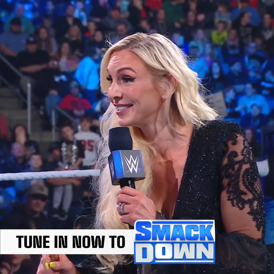 .Dominik is feeling awfully bold tonight as he confronts RheaRipley_WWE's #WrestleMania opponent, the #SmackDown Women's Champion Charlotte Flair 👀 #SmackDown