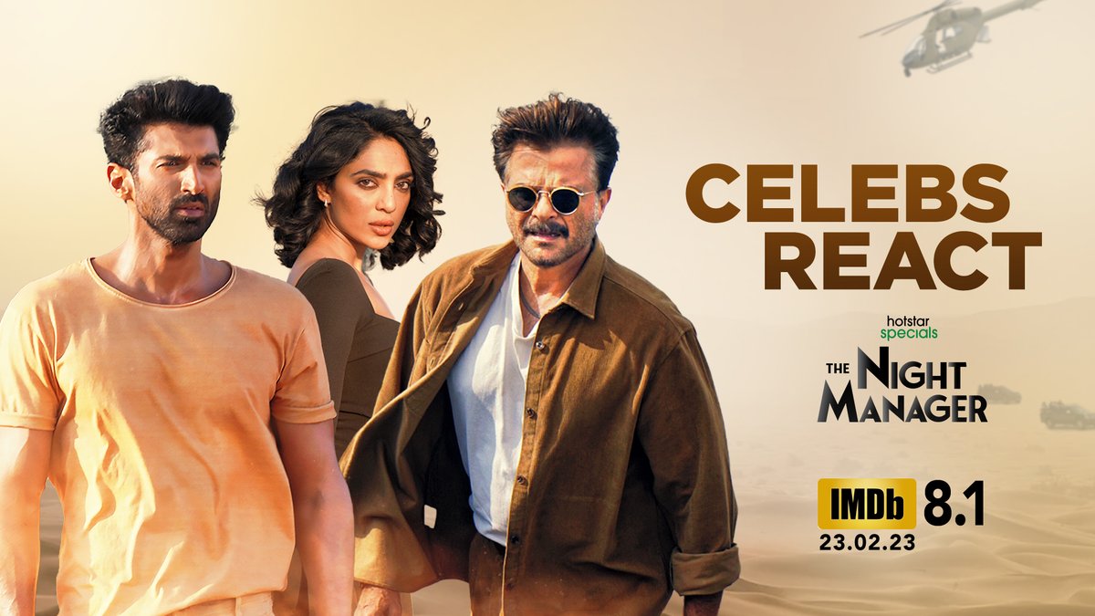 Weekend sorted, am I right ? #HotstarSpecials #TheNightManager is now streaming. Anil Kapoor #AdityaRoyKapur Tillotama Shome #SobhitaDhulipala
