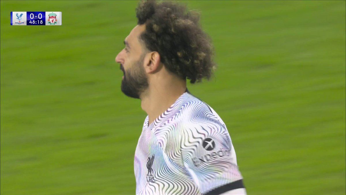 SO CLOSE! 🤏 What a STRIKE from Salah, denied by the woodwork! ❌