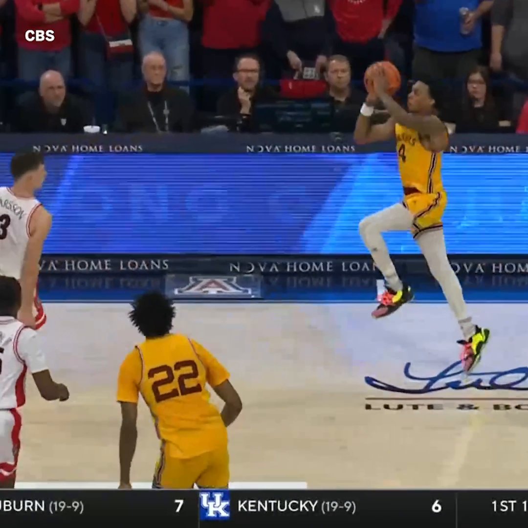 ARIZONA STATE WITH A BEYOND HALF-COURT HEAVE TO STUN NO. 7 ARIZONA 😱