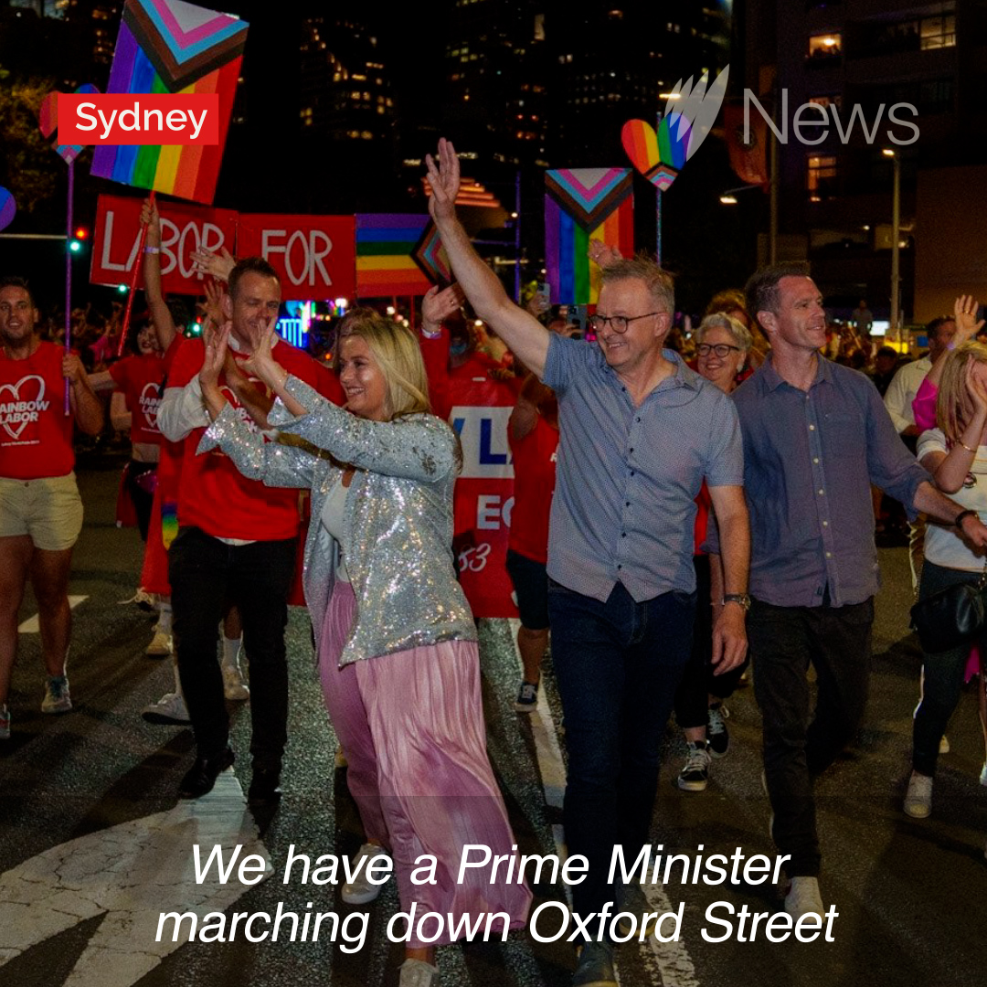 For the first time in Mardi Gras history, the Prime Minister has taken part in the Oxford Street parade. Read more: