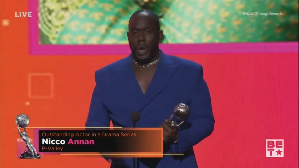 Nicco Annan of #PValley accepts his #NAACPImageAwards for best actor in a drama series