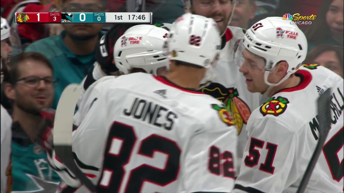First game. First shift. First shot. First goal. Welcome to the NHL, David Gust. #Blackhawks