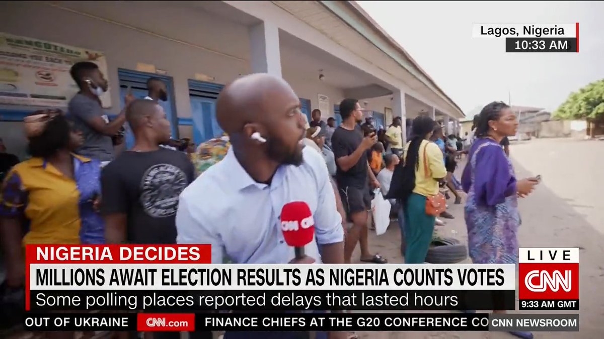 There was a loud explosion as I reported LIVE on CNN at a polling unit in Lagos that didn't vote yesterday. Some voters were here until 10pm last night and have been back from 7am today. Still no sign of INEC Nigeria officials