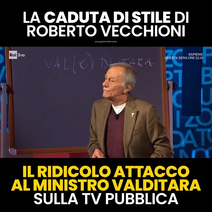 Vecchioni, Vecchioni, che caduta di stile, per di più sulla tivù pubblica. A sinistra sono sempre più nervosi e rabbiosi, noi rispondiamo con sorriso e lavoro.
