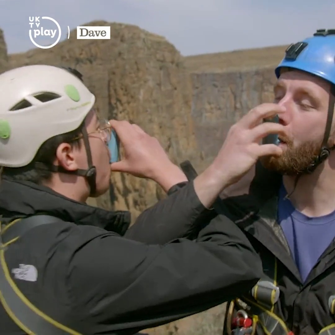 Would YOU abseil down a 204 metre waterfall? Enjoy the genuine terror of BudPod buds Phil Wang // Insta: @wangpix and Pierre Novellie on tonight's episode of #WorldsMostDangerousRoads! 8pm on Dave, or stream for free on U.