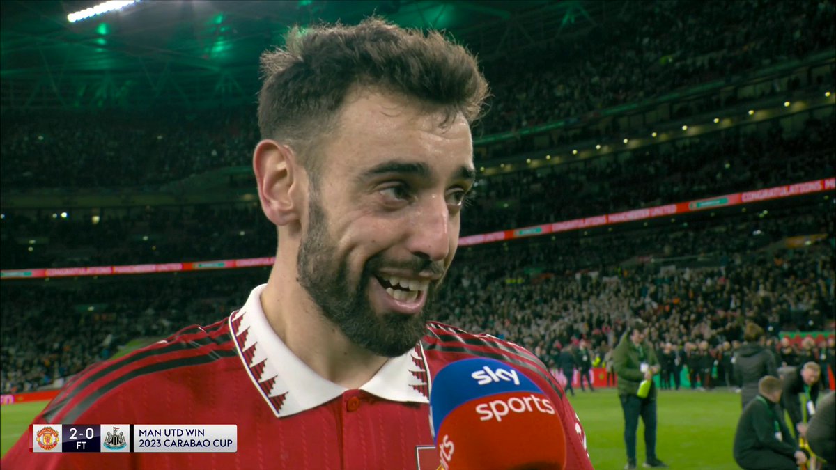 "Finally we get OUR trophy!" 🏆 Bruno Fernandes reacts to winning the Carabao Cup! 🔴