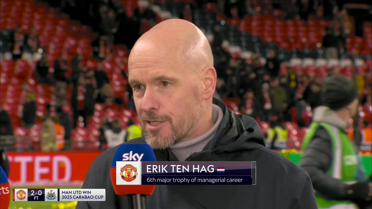 🗣 "We are still in the start to restore Manchester United to where they belong." 🔴🏆 Erik ten Hag says moments like this are exactly where Manchester United need to be