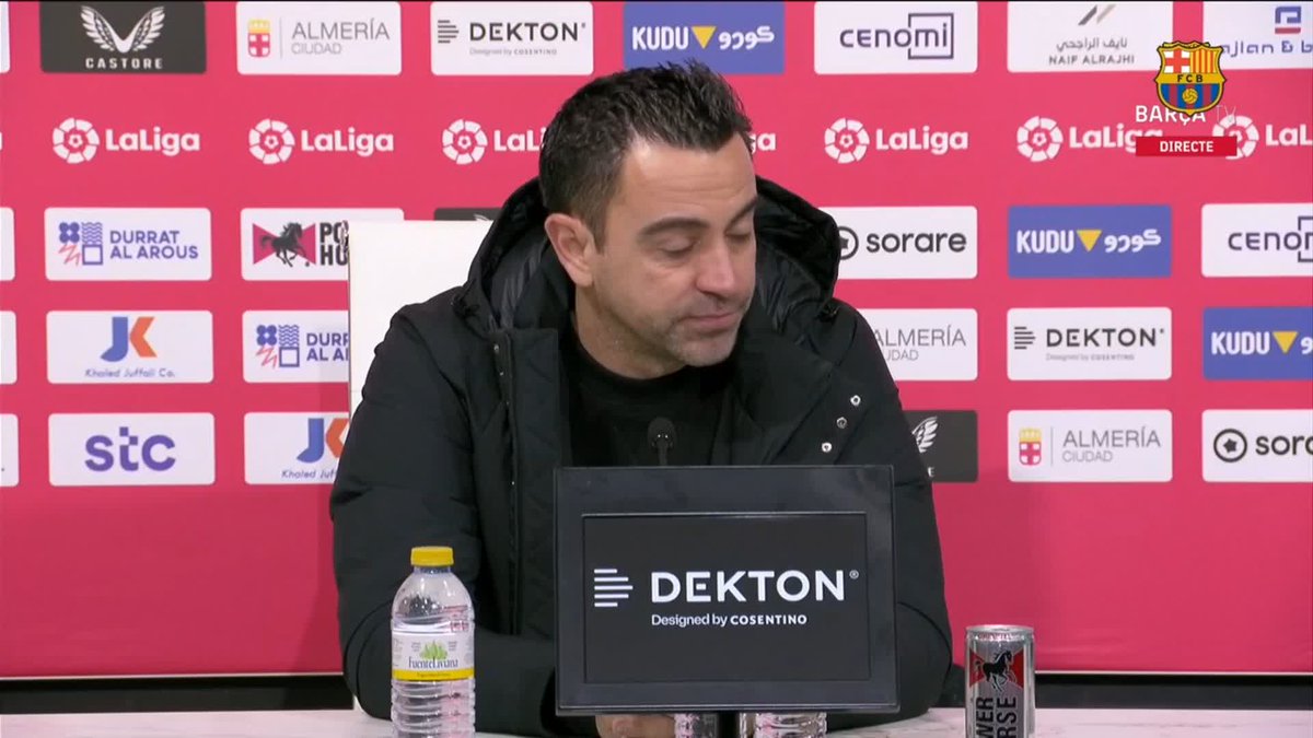❝Nous devons faire preuve de plus d'intensité. C'était le jour idéal pour gagner. Je suis le principal responsable. Il faut faire notre autocritique. Heureusement, nous avons 7 points d'avance mais il faut changer de mentalité dès demain❞ 🗣 Xavi #AlmeriaBarça