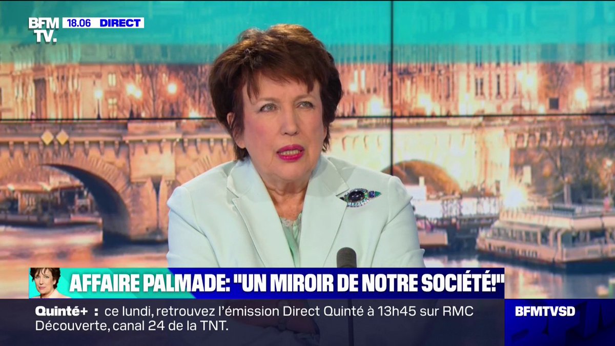 🇫🇷 FLASH - L'affaire #Palmade nous montre que "notre société française est traversée par une sorte de haine des riches", affirme l’ancienne ministre de la Culture Roselyne #Bachelot. (BFMTV) #PierrePalmade
