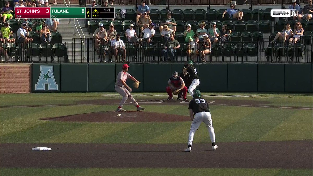 He's sorry Ms. Jackson, He is for real! Reed Kellum gets his first hit as a Greenie! #RollWave 🌊⚾️