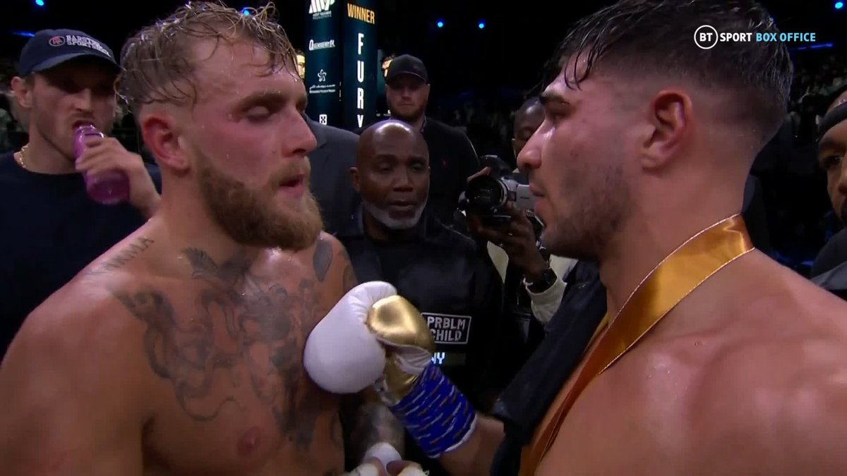 Nothing but love and respect between Tommy Fury and Jake Paul 🤝 #PaulFury