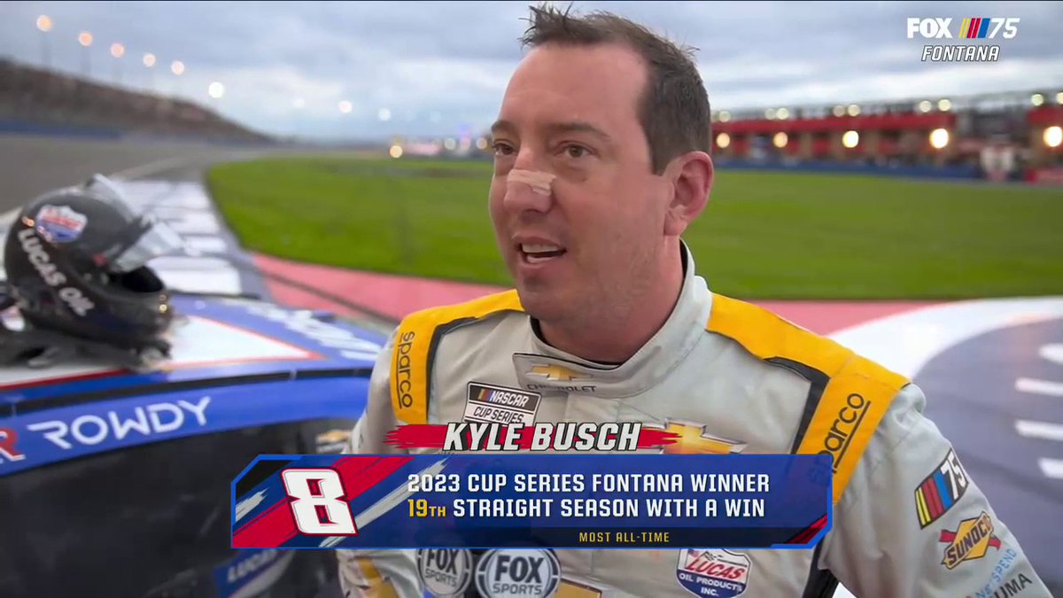Kyle Busch's points-win percentage with Richard Childress Racing is now 50%. "Hopefully, there's many more left to go."