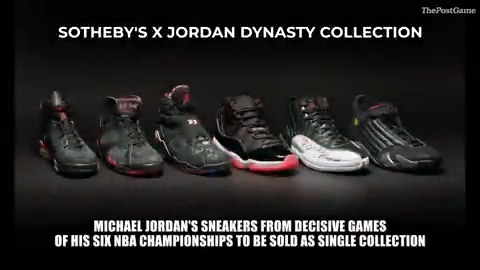 Giving new meaning to "six-pack" ... Collection of Michael Jordan's #sneakers from decisive Finals games of his six #NBA titles to be sold. #AirJordan #GottaBeTheShoes