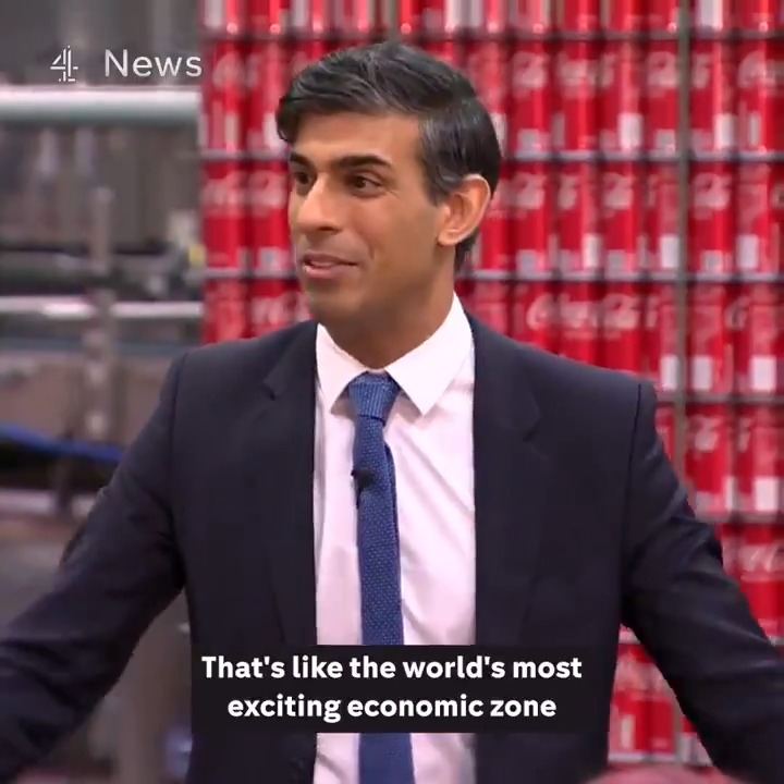 "That's like the world's most exciting economic zone." Rishi Sunak says his Brexit deal will put Northern Ireland in the "unbelievably special position" of having privileged access to the EU Single Market and the UK home market.