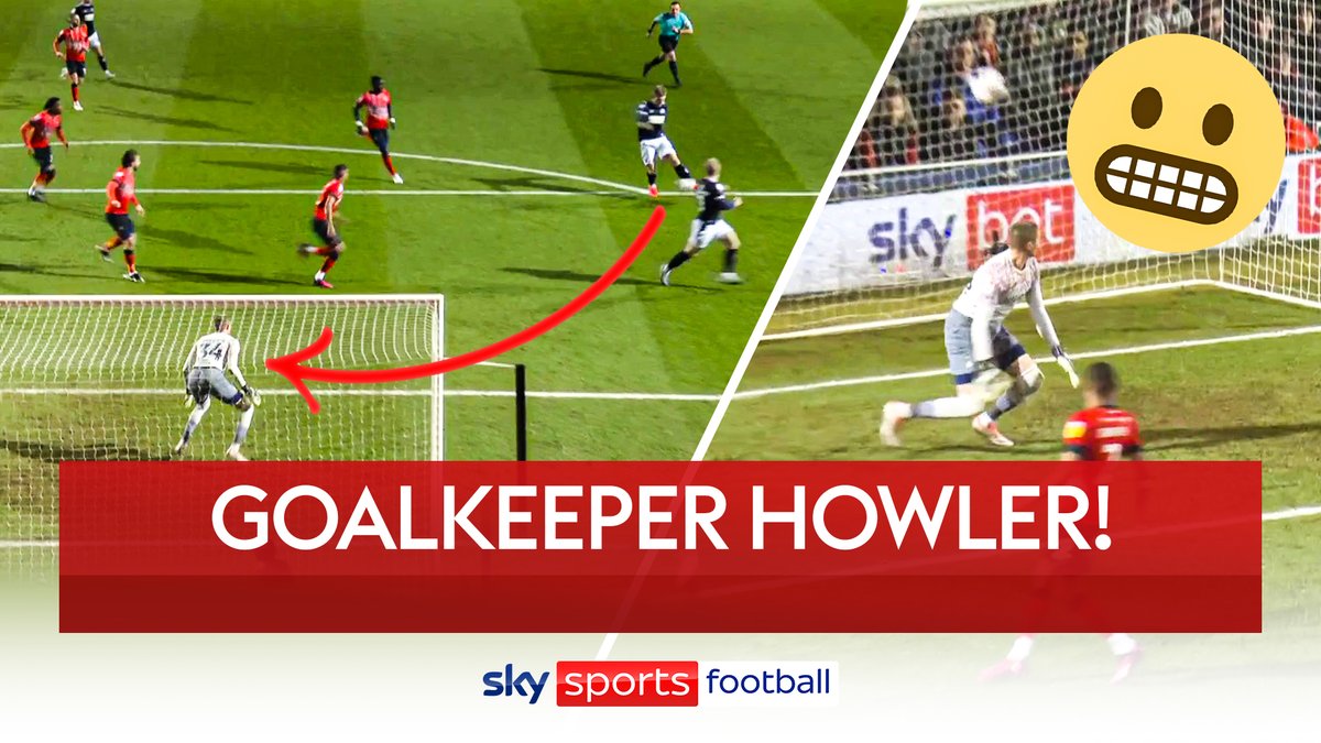 OH NO...😶🧤 A horrible moment for Luton keeper Ethan Horvath...