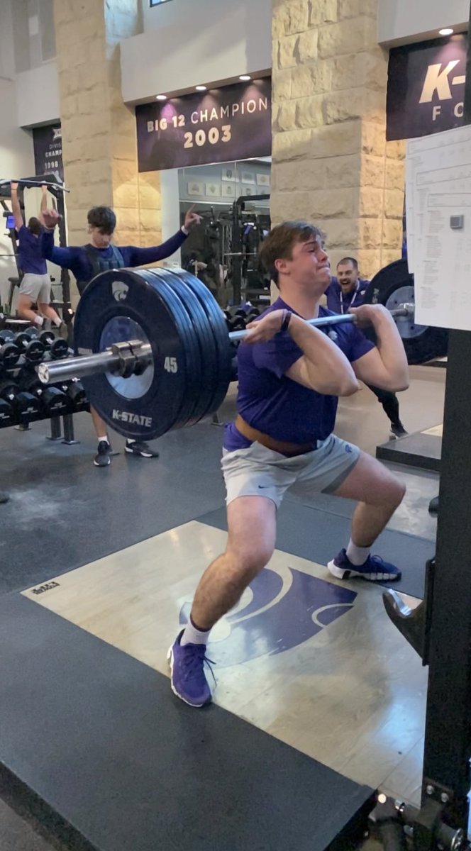 This is our QB power cleaning 315 Ibs... Will Howard