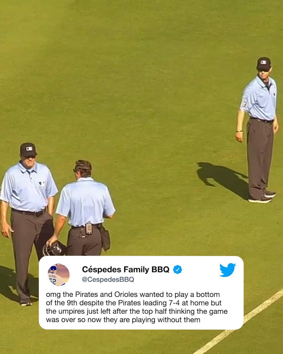 The umpires really left before the game ended 😳 (h/t Céspedes Family BBQ)