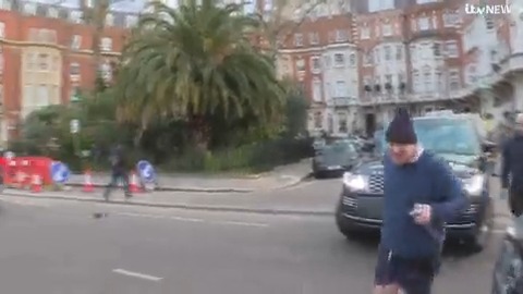 Nothing to see here, just Boris Johnson being chauffeur driven to jog a few yards past a camera.