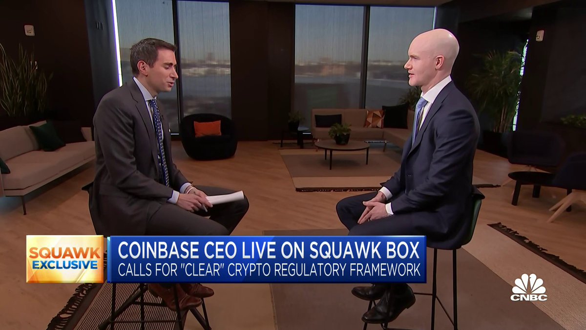 "Crypto is the most important technology that can help update the financial system," says Coinbase 🛡️ CEO Brian Armstrong. "The rest of the world is trying to draw crypto companies in. The U.S. really risks falling behind."