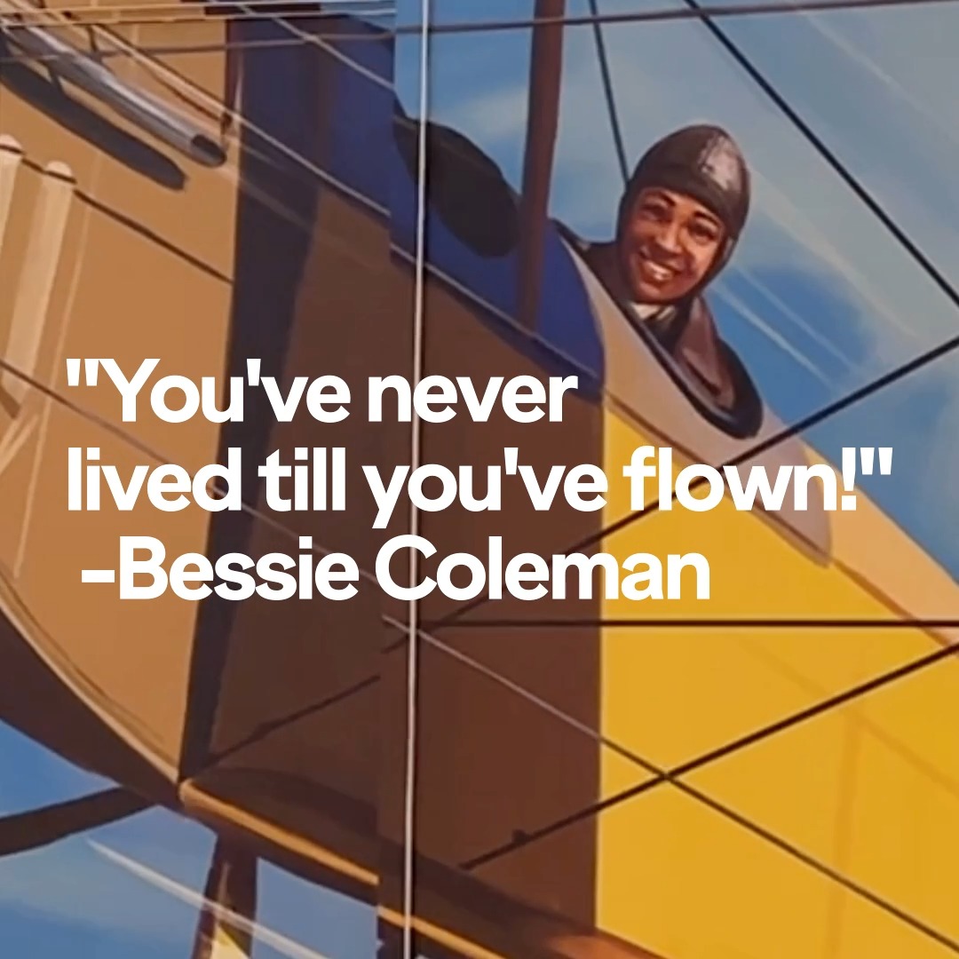 Live from Terminal 5: Stop by this mural featuring Bessie Coleman, the first Black + indigenous woman pilot, by King Prolifik, in partnership with Harlem Fine Arts Show. #WomensHistoryMonth