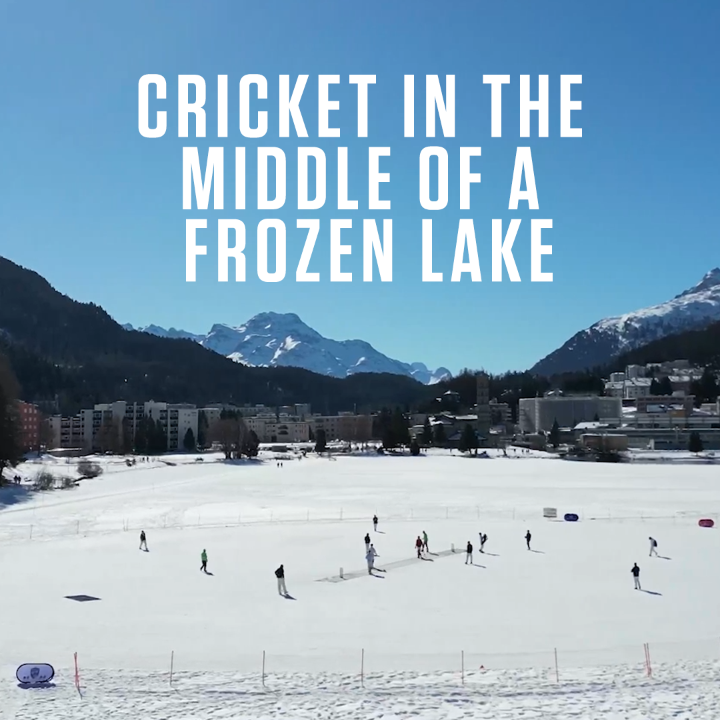 An incredible setting! Cricket in the middle of a frozen lake in St. Moritz, Switzerland 🧊 (via Cricket District)
