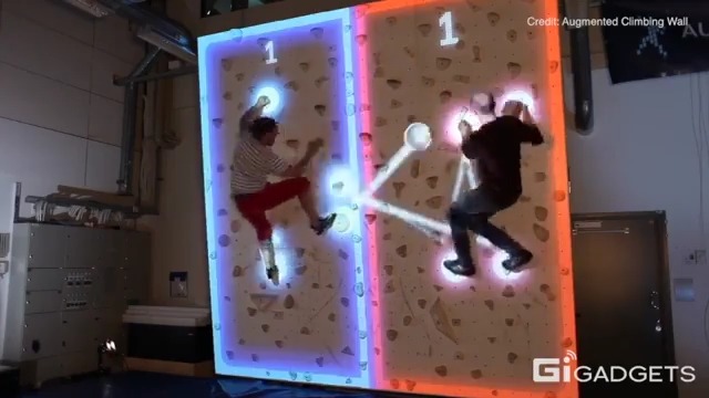 The augmented wall climbing will supercharge your skills. Augmented Climbing Wall is an interactive game platform for climbing walls. #gigadgets #ar #wallclimbing #interactive #sports #game