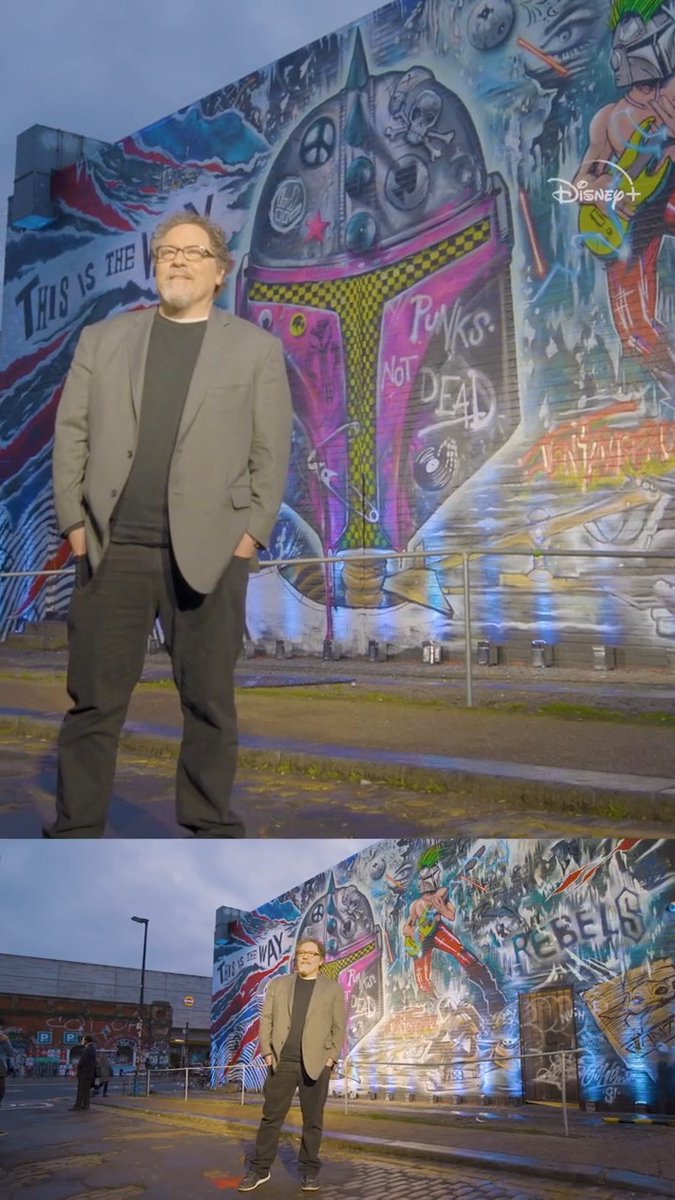 Watch our incredible #TheMandalorian mural come to life! Celebrating the launch of the new season, artist Jim Vision was inspired by the UK's punk scene! Even creator Jon Favreau came down to give it his seal of approval. Don't miss the new season streaming now on Disney+ UK.