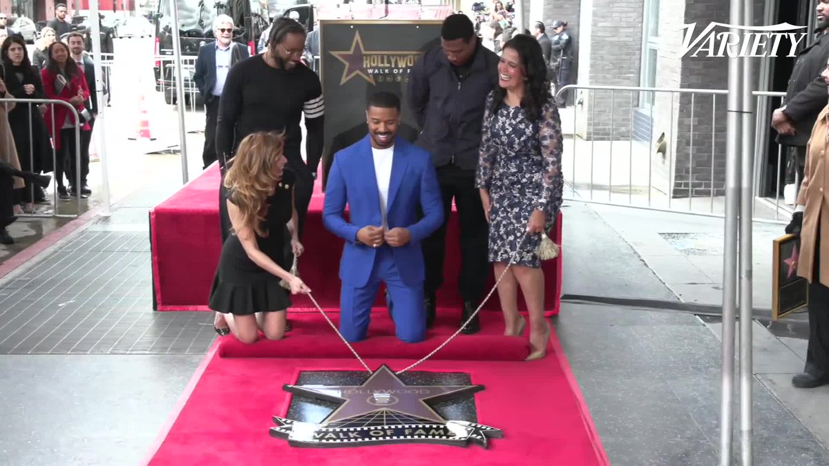 Michael B. Jordan’s star on the Hollywood Walk of Fame is unveiled. (Source: Variety)