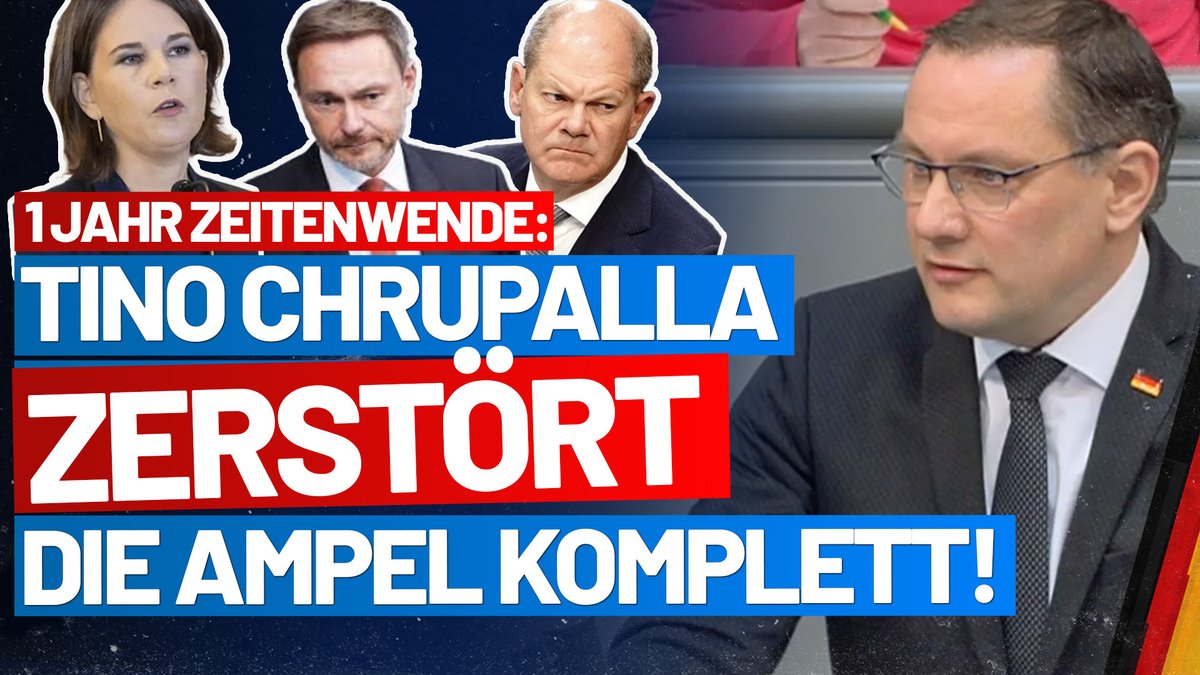 1 Jahr #Zeitenwende: Unser Fraktionsvorsitzender Tino Chrupalla zerstört die #Ampel komplett! #Regierungserklärung #Scholz #Außenpolitik