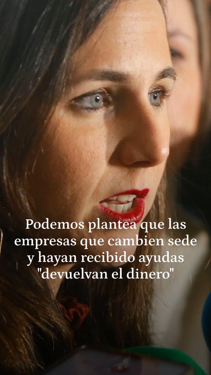 Podemos plantea que las empresas que cambien su sede social y hayan recibido ayudas públicas "devuelvan el dinero". Así lo ha pedido Ione Belarra este miércoles. Además, se ha sumado Yolanda Díaz quien ha recodado que a Ferrovial "la hemos salvado con dinero público"