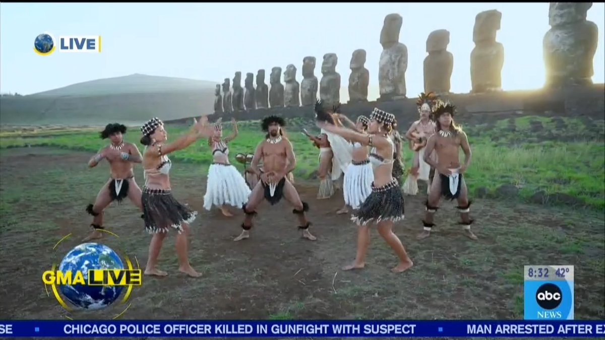 Easter Island's Mana Ma'ohi dancers perform LIVE on Good Morning America! 🎶 Michael Strahan