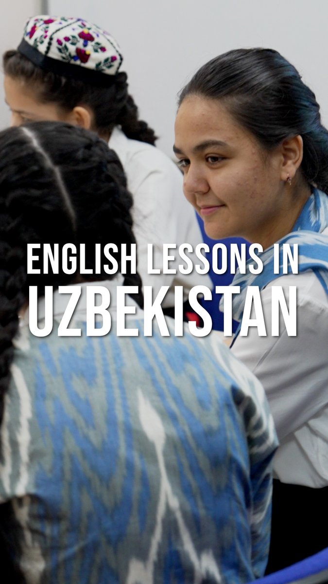 Inspired by the students in Uzbekistan who are learning English and have big plans for their futures. We're proud to support them with $25 million+ for English education to date, working to train 15,000 English teachers, and providing 10,000 schools with language textbooks.