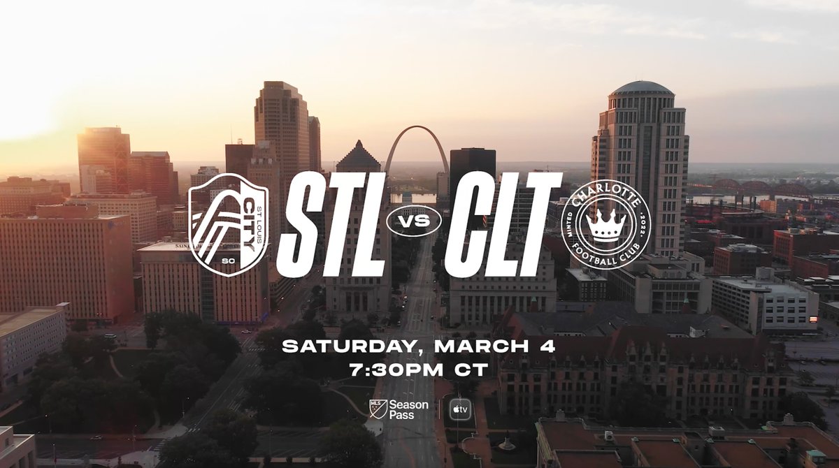 This is more than our Inaugural Home Match. This is a 𝙃𝙤𝙢𝙚𝙘𝙤𝙢𝙞𝙣𝙜. St Louis CITY SC vs Charlotte FC. March 4 at 7:30pm CT. Watch our first MLS home match with #MLSSeasonPass on the Apple TV app: