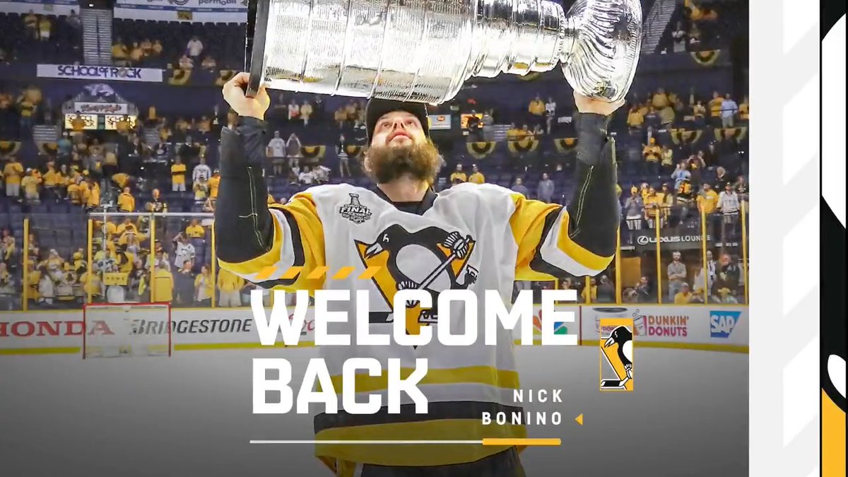 BONINO! BONINO! BONINO IS BACK! The Penguins have acquired forward Nick Bonino in a three-team trade involving the San Jose Sharks and Montreal Canadiens. Full details: